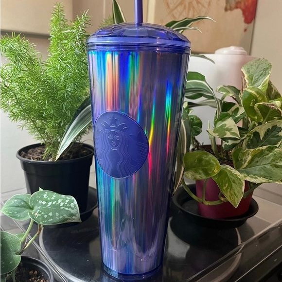 Starbucks Ocean Prism Dome Tumbler Periwinkle Kaleidoscope Cup 24oz Venti NWT - Picture 3 of 10